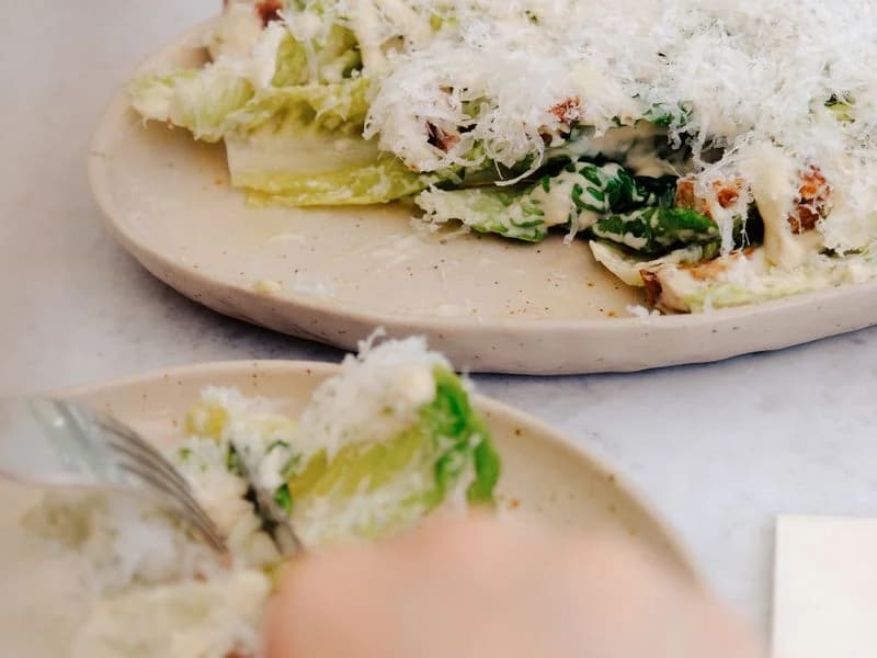 Menu builder showing Caesar Salad menu item at $12.50
